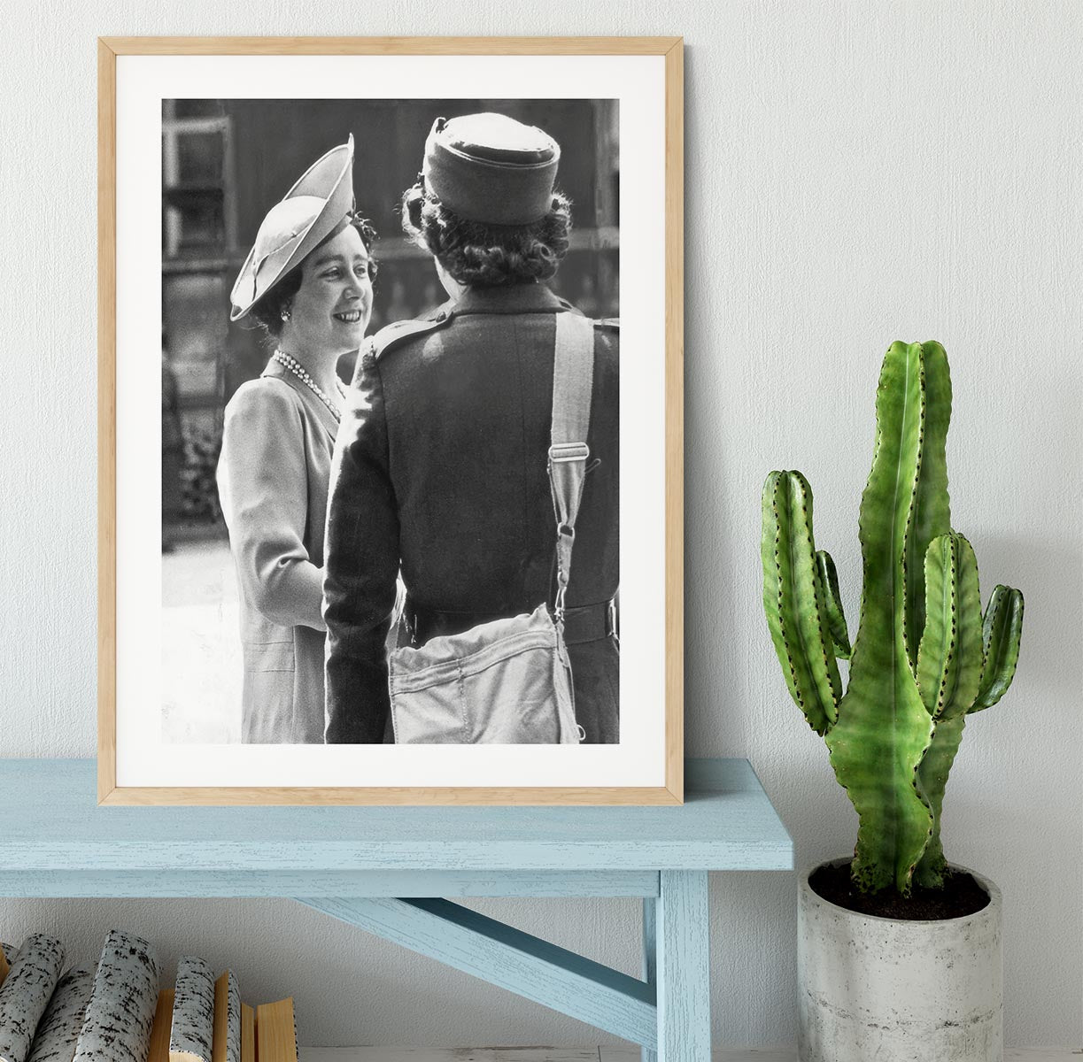 The Queen Mother inspecting WW2 service members Framed Print - Canvas Art Rocks - 3