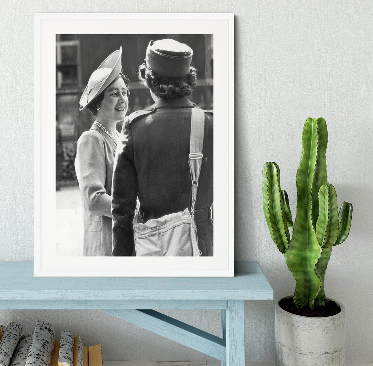 The Queen Mother inspecting WW2 service members Framed Print - Canvas Art Rocks - 5