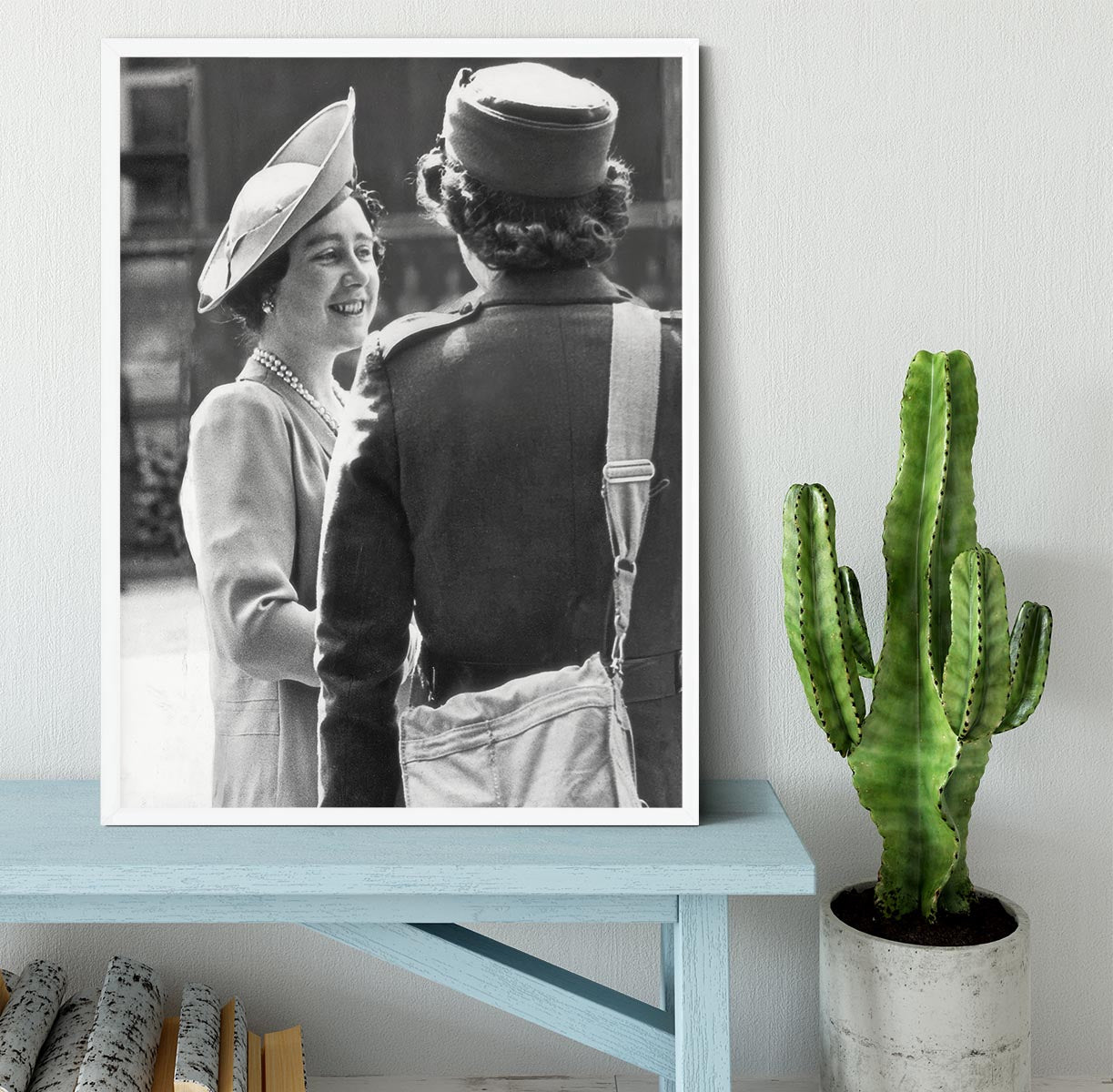 The Queen Mother inspecting WW2 service members Framed Print - Canvas Art Rocks -6
