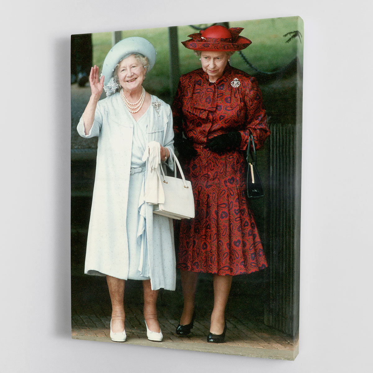 The Queen Mother on her 91st birthday with Queen Elizabeth Canvas Print or Poster - Canvas Art Rocks - 1