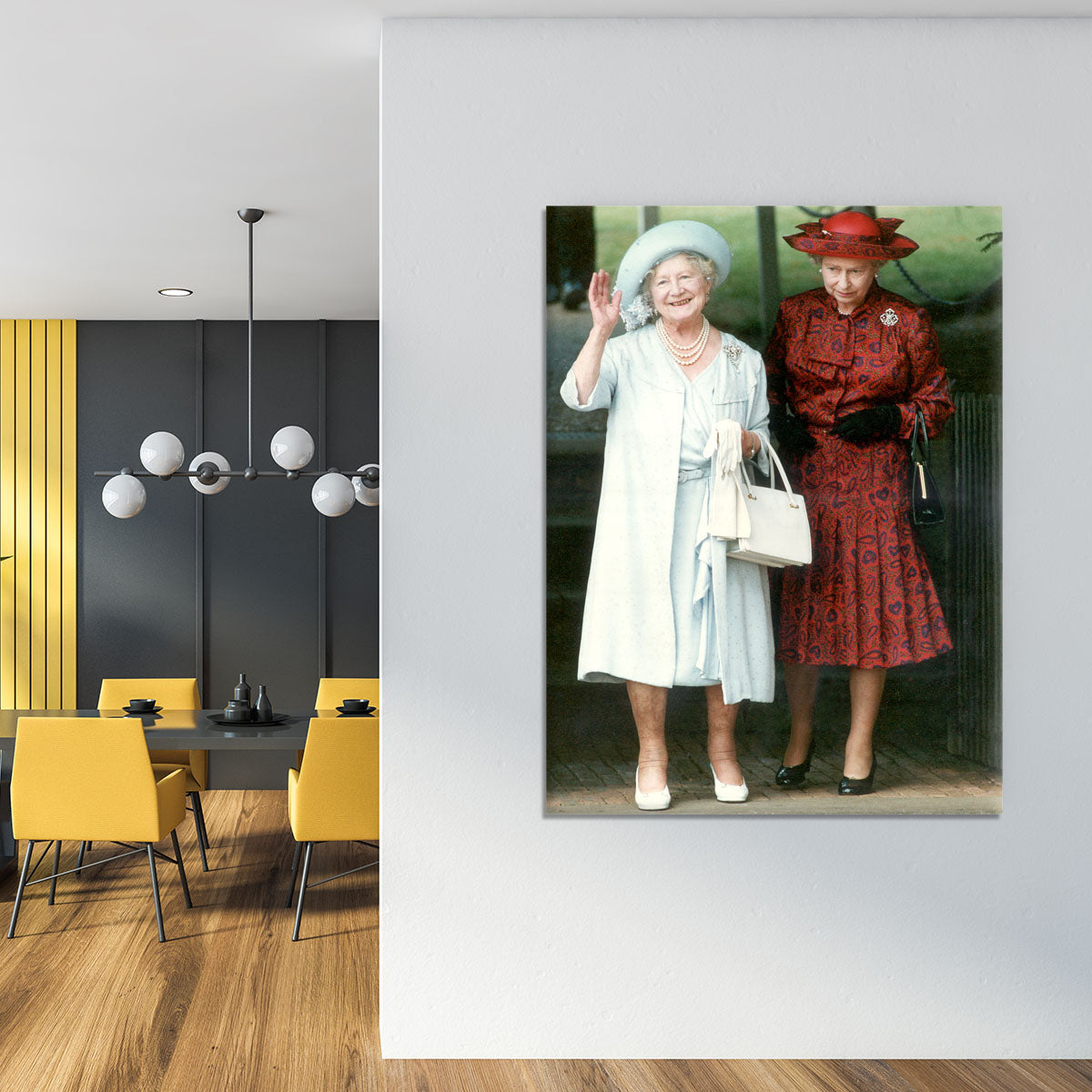 The Queen Mother on her 91st birthday with Queen Elizabeth Canvas Print or Poster - Canvas Art Rocks - 4