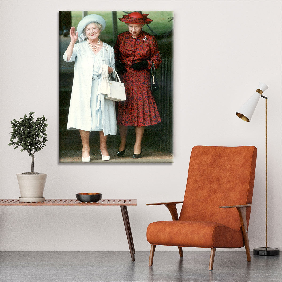 The Queen Mother on her 91st birthday with Queen Elizabeth Canvas Print or Poster - Canvas Art Rocks - 6