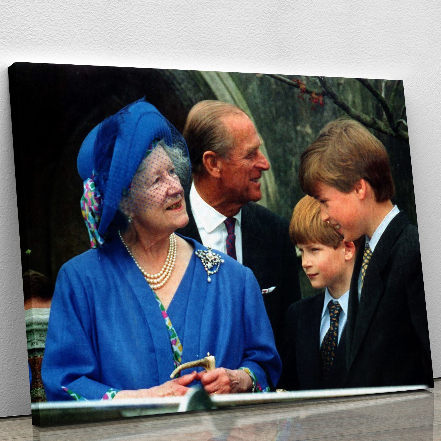 The Queen Mother with Prince William and Prince Harry Canvas Print or Poster - Canvas Art Rocks - 1
