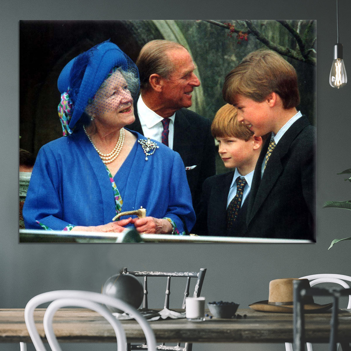 The Queen Mother with Prince William and Prince Harry Canvas Print or Poster - Canvas Art Rocks - 3