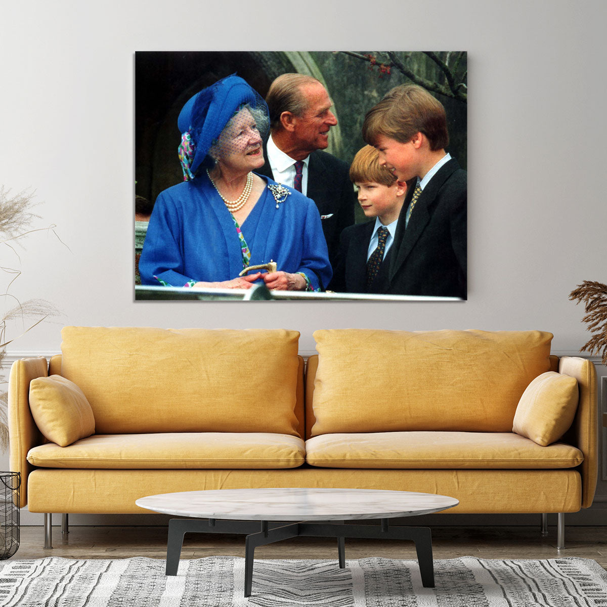 The Queen Mother with Prince William and Prince Harry Canvas Print or Poster - Canvas Art Rocks - 4