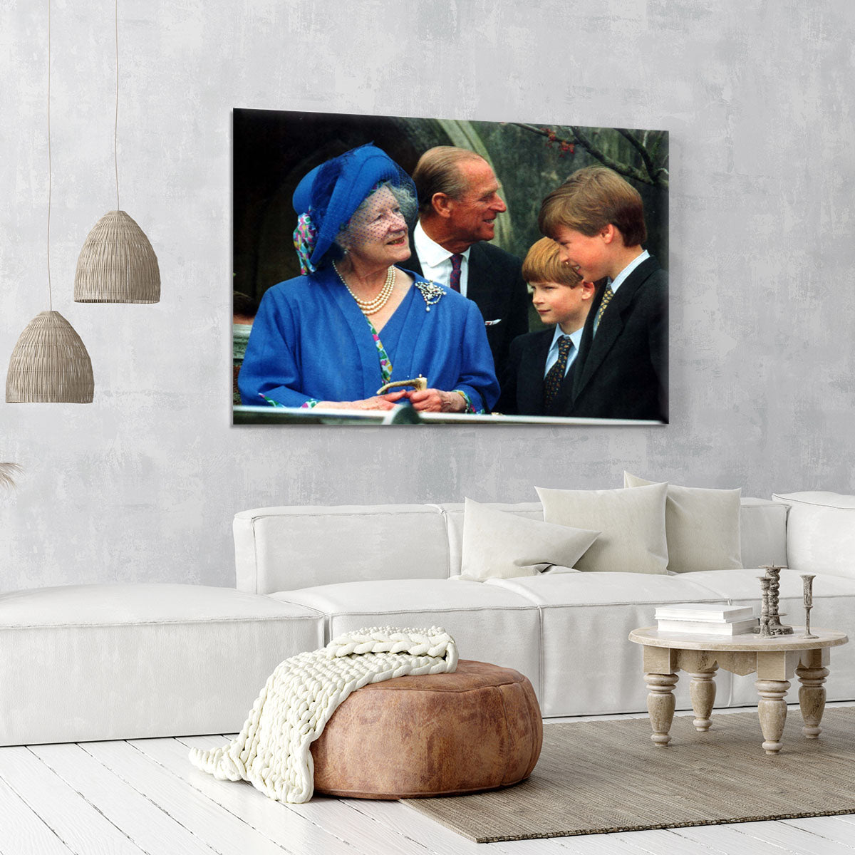 The Queen Mother with Prince William and Prince Harry Canvas Print or Poster - Canvas Art Rocks - 6