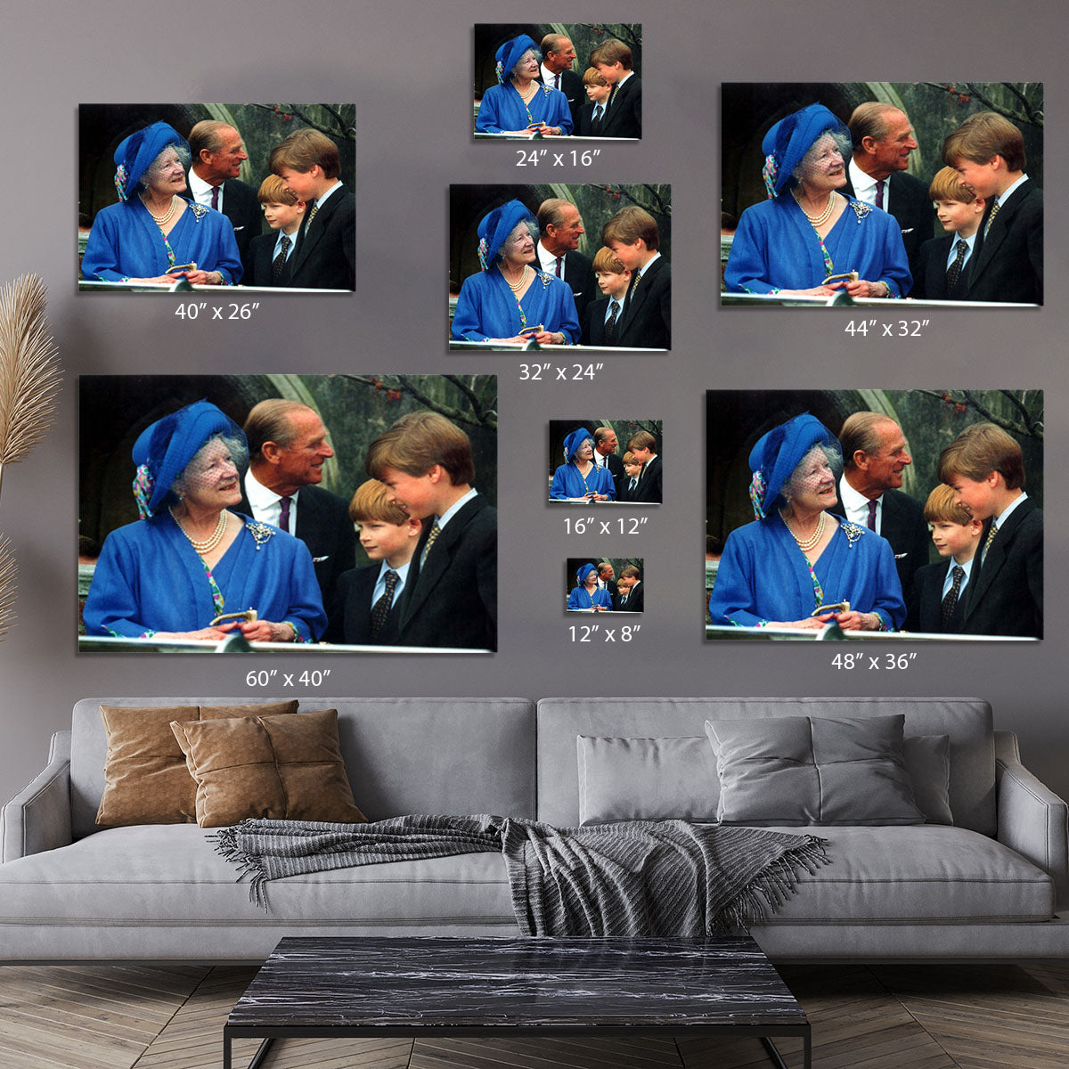 The Queen Mother with Prince William and Prince Harry Canvas Print or Poster - Canvas Art Rocks - 7