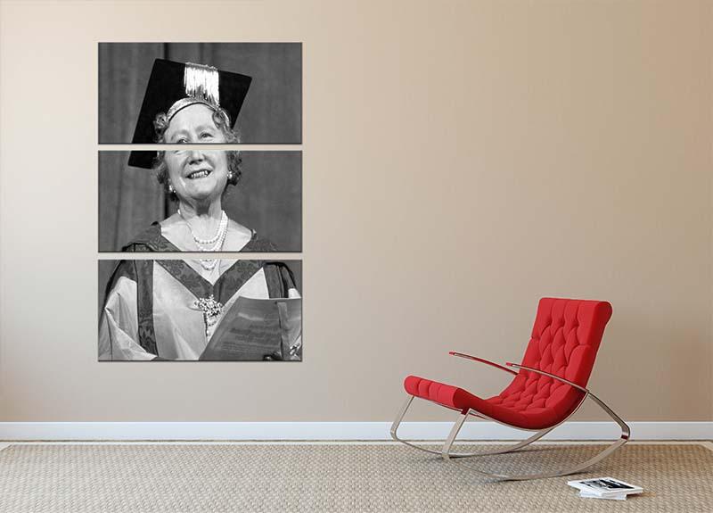 The Queen Mother with her honorary music degree 3 Split Panel Canvas Print - Canvas Art Rocks - 2