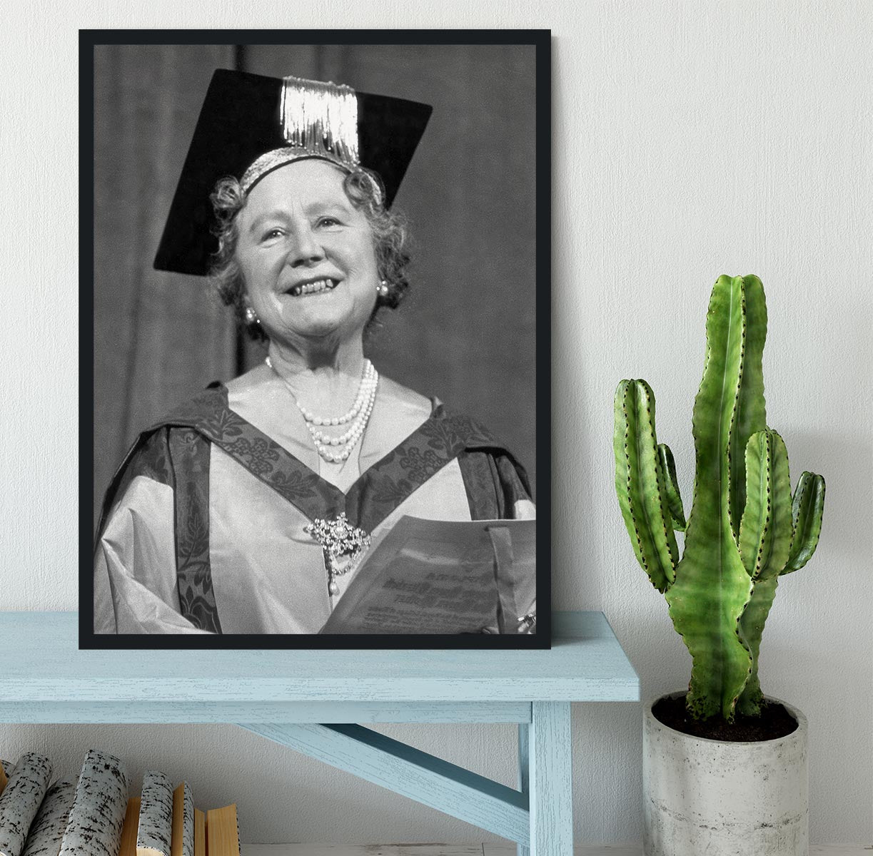 The Queen Mother with her honorary music degree Framed Print - Canvas Art Rocks - 2