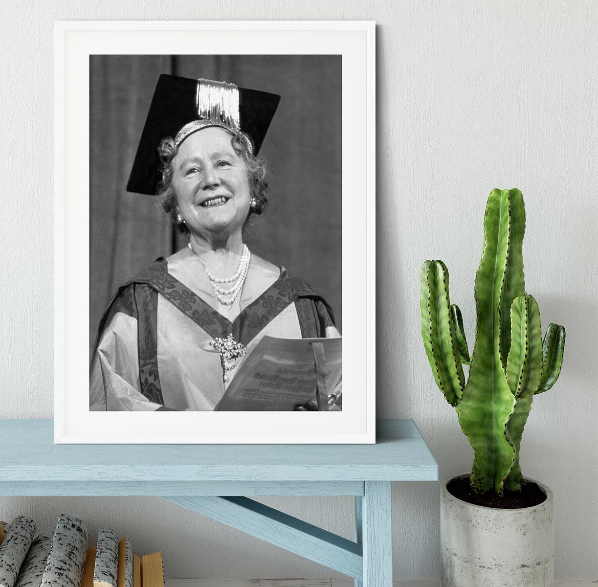 The Queen Mother with her honorary music degree Framed Print - Canvas Art Rocks - 5