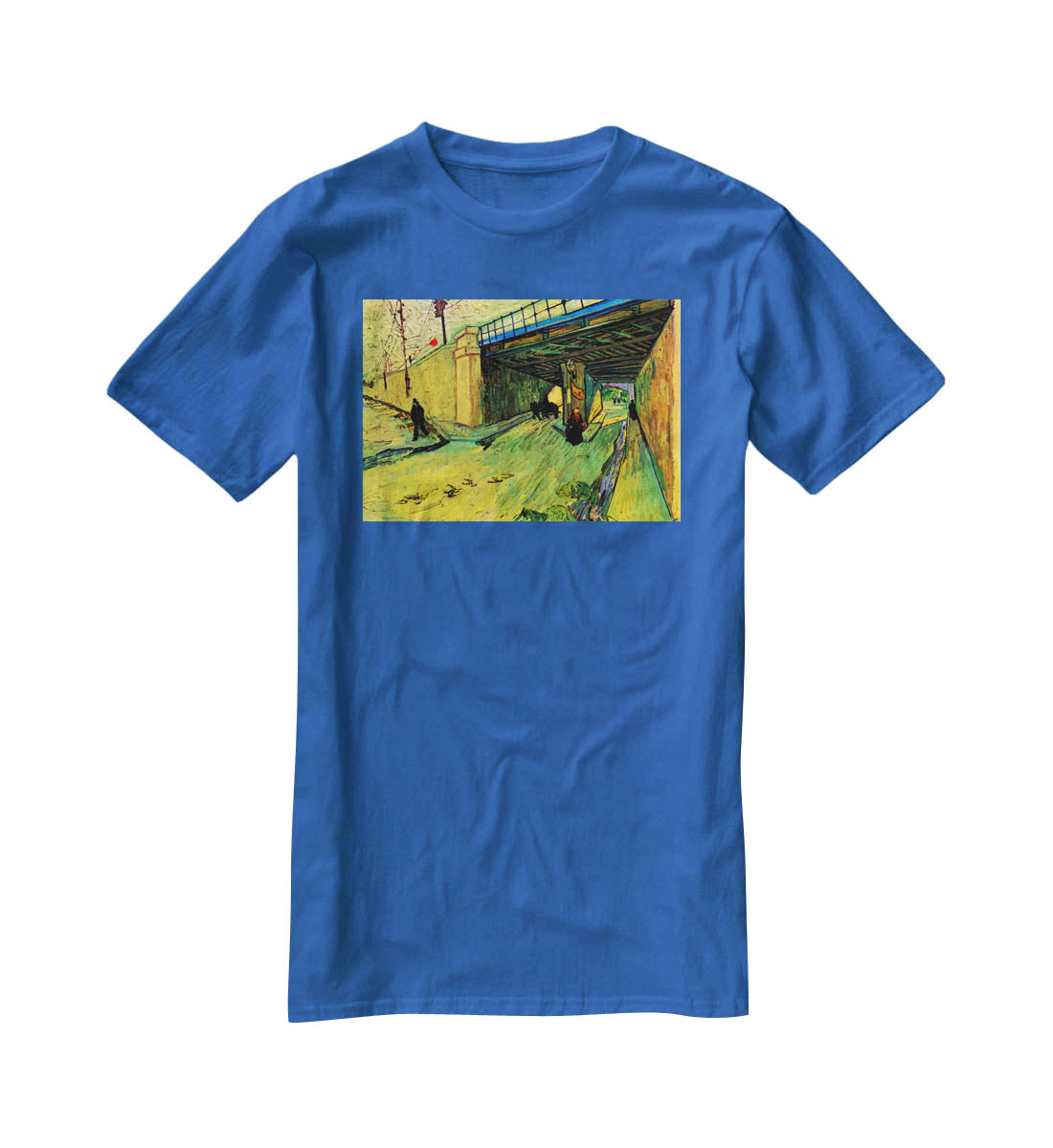 The Railway Bridge over Avenue Montmajour Arles by Van Gogh T-Shirt - Canvas Art Rocks - 2