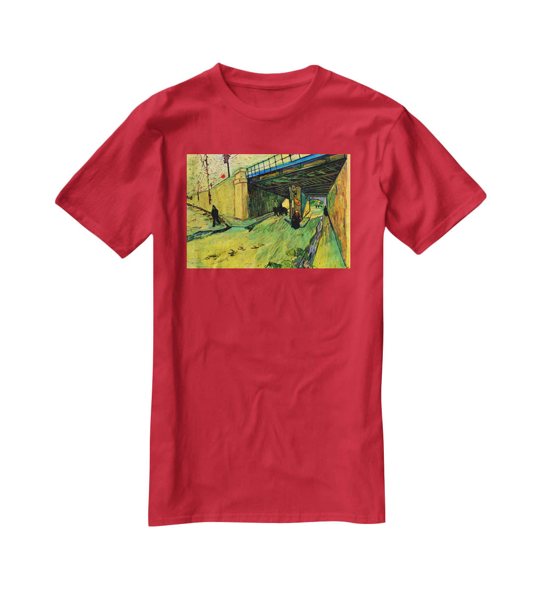 The Railway Bridge over Avenue Montmajour Arles by Van Gogh T-Shirt - Canvas Art Rocks - 4
