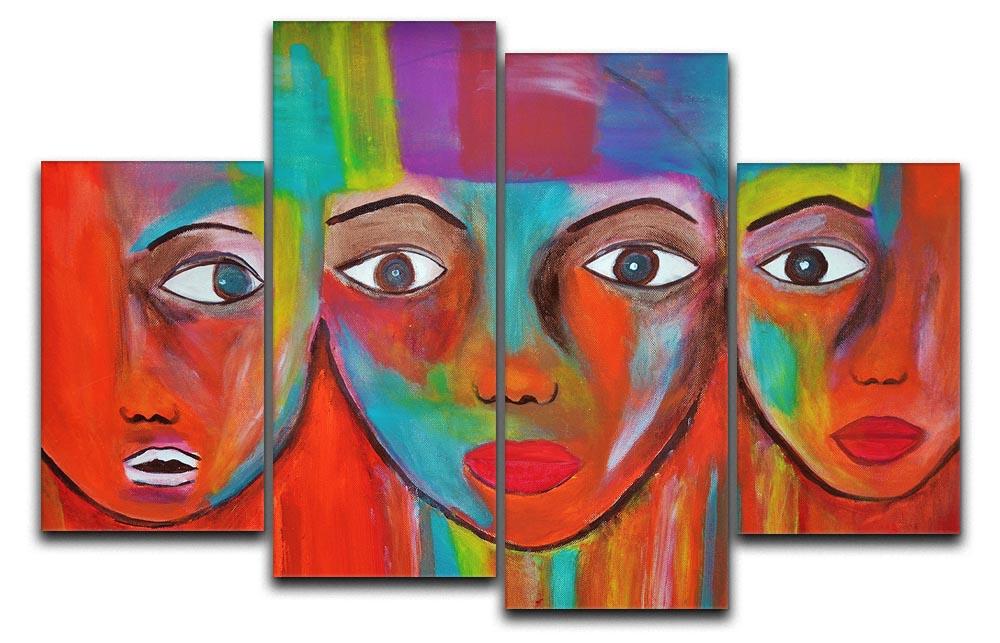 The Red Faces 4 Split Panel Canvas  - Canvas Art Rocks - 1