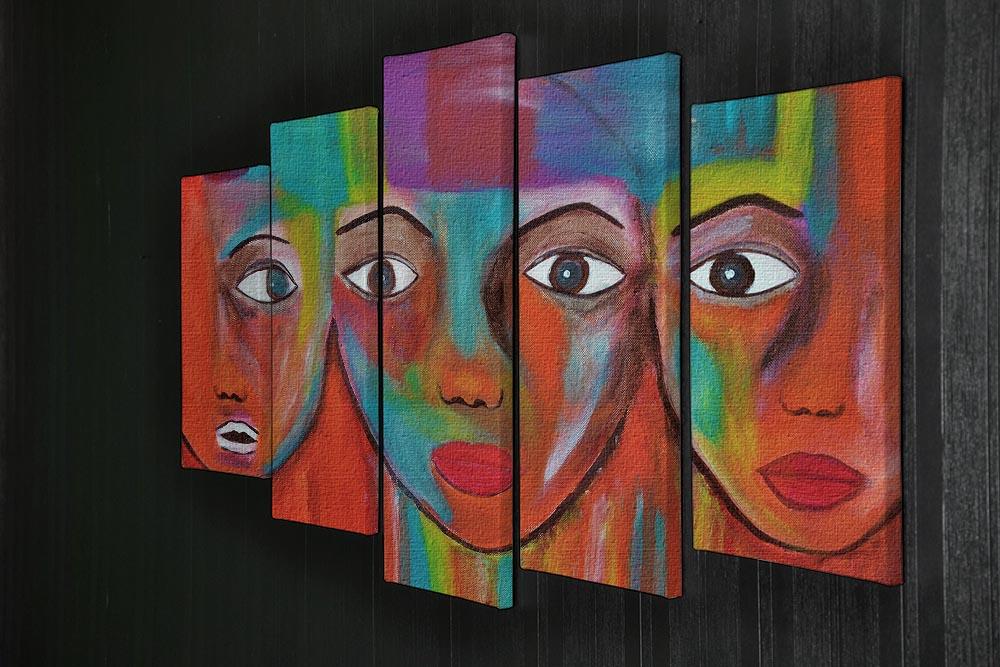 The Red Faces 5 Split Panel Canvas - Canvas Art Rocks - 2