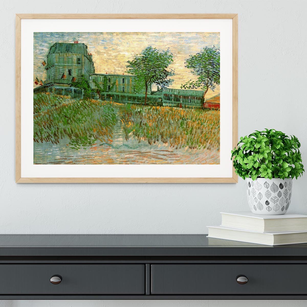 The Restaurant de la Sirene at Asnieres by Van Gogh Framed Print - Canvas Art Rocks - 3