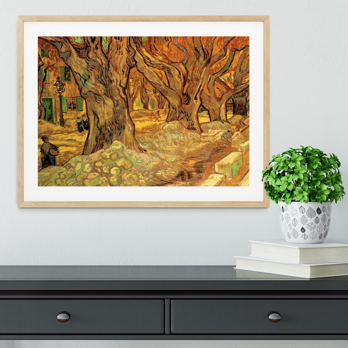 The Road Menders 2 by Van Gogh Framed Print - Canvas Art Rocks - 3