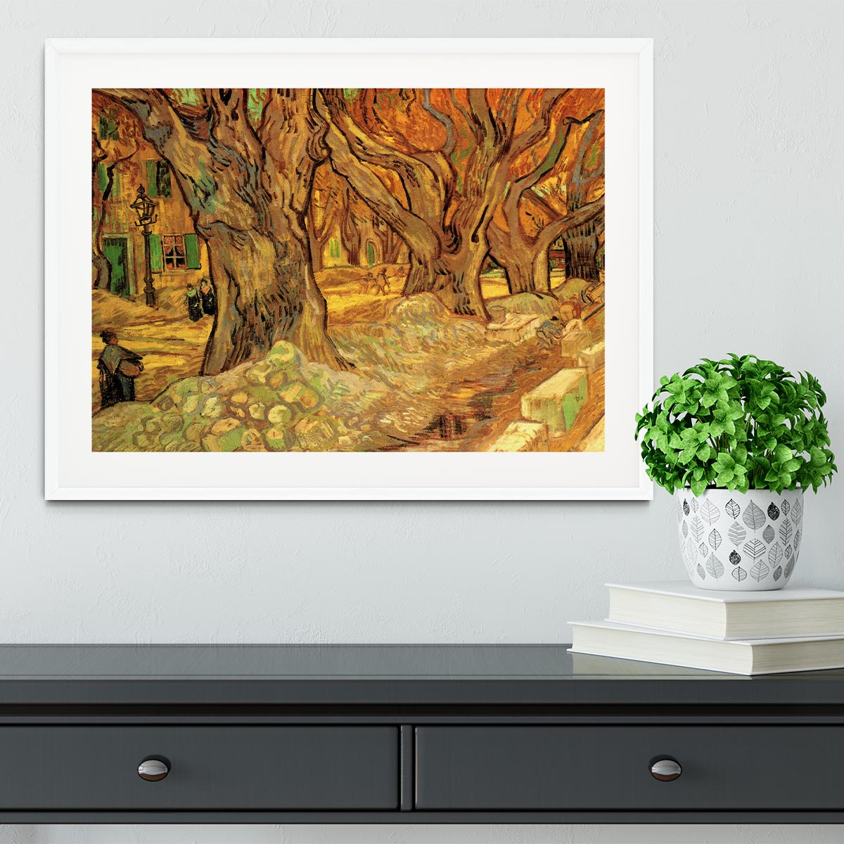 The Road Menders 2 by Van Gogh Framed Print - Canvas Art Rocks - 5