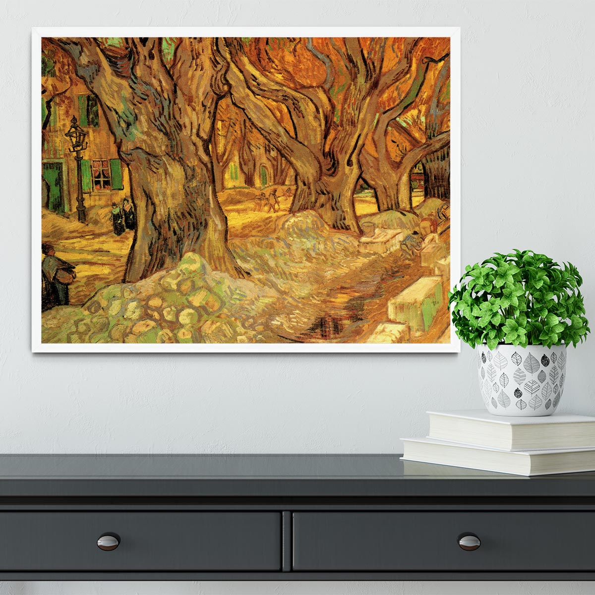 The Road Menders 2 by Van Gogh Framed Print - Canvas Art Rocks -6