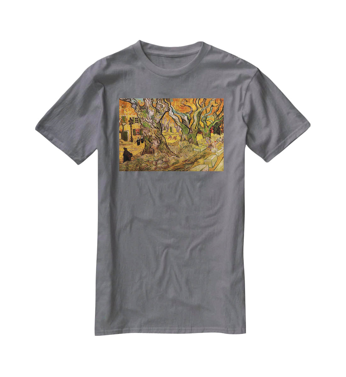 The Road Menders by Van Gogh T-Shirt - Canvas Art Rocks - 3