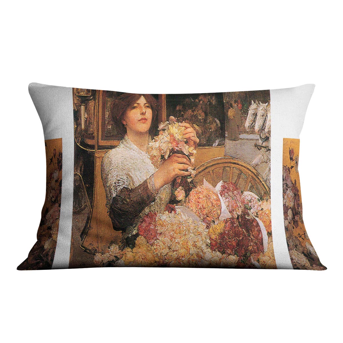 The Rose girls by Hassam Cushion - Canvas Art Rocks - 4
