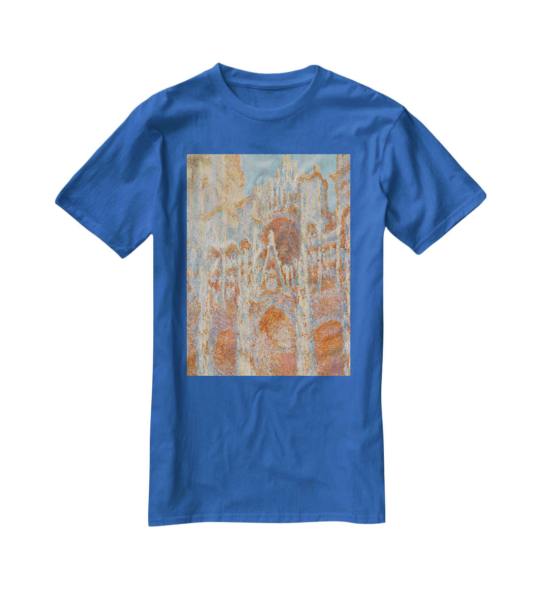 The Rouen Cathedral The facade at sunset by Monet T-Shirt - Canvas Art Rocks - 2