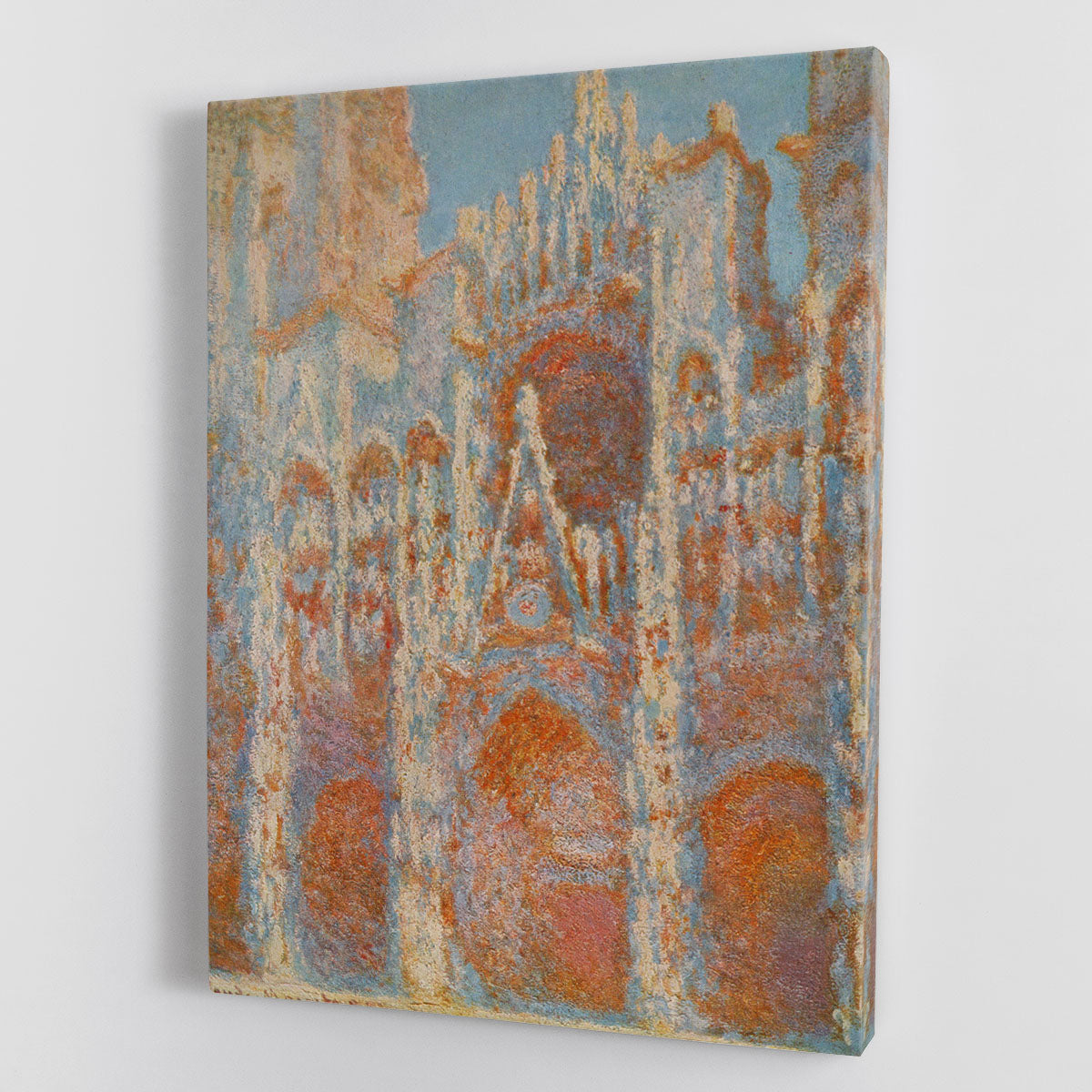 The Rouen Cathedral The facade at sunset by Monet Canvas Print or Poster - Canvas Art Rocks - 1