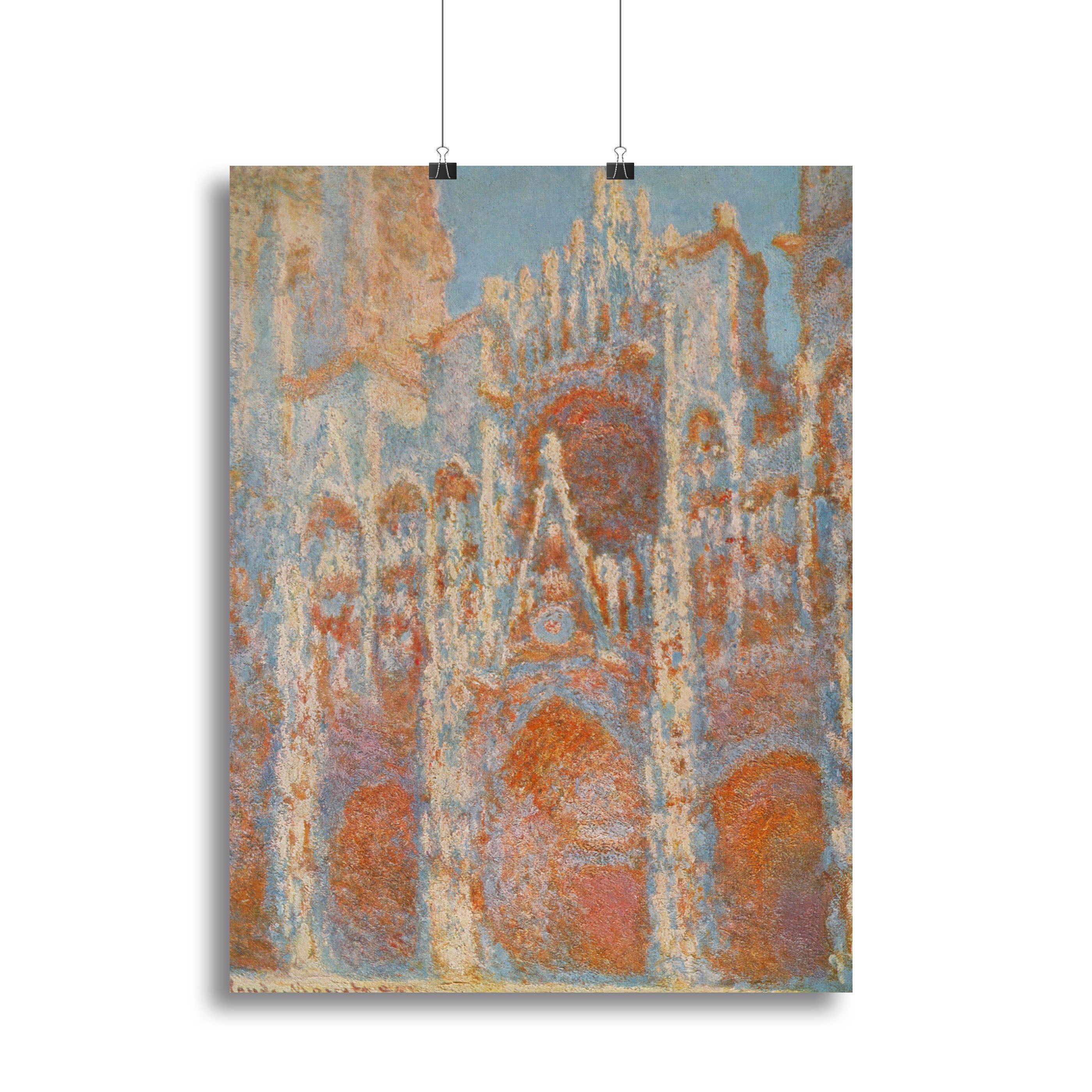 The Rouen Cathedral The facade at sunset by Monet Canvas Print or Poster - Canvas Art Rocks - 2