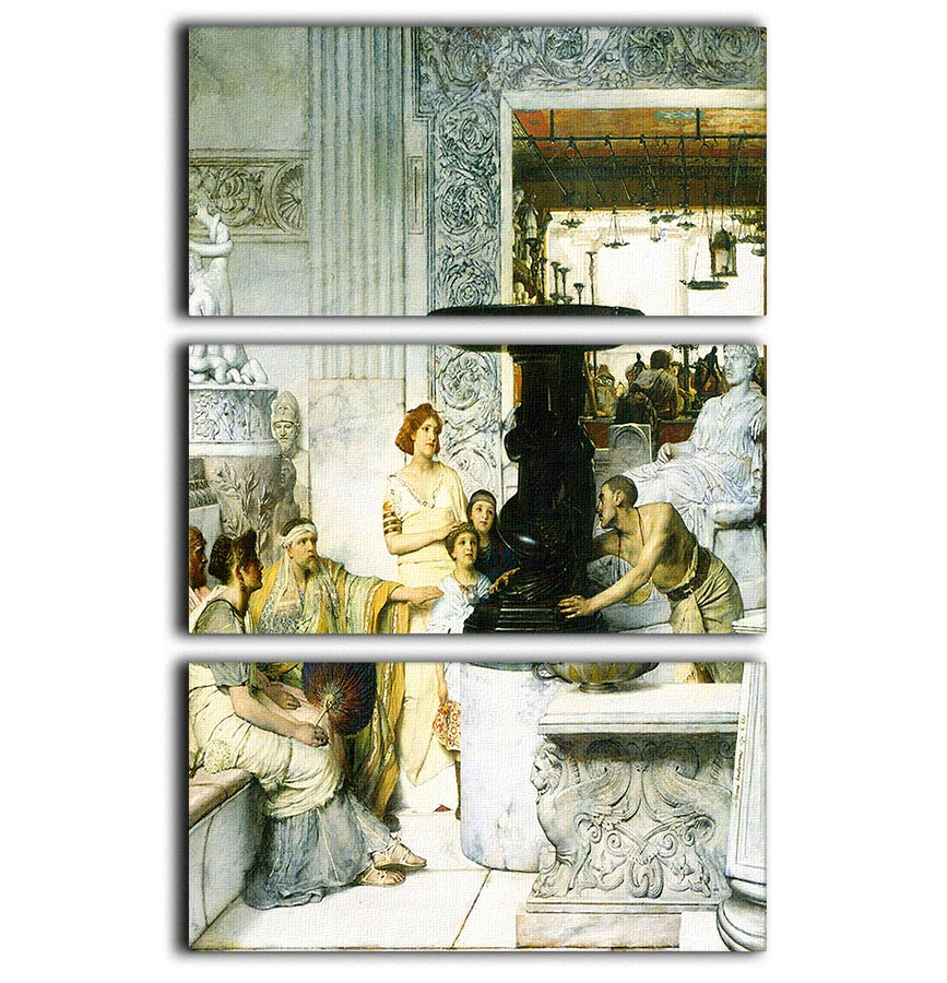 The Sculpture Gallery by Alma Tadema 3 Split Panel Canvas Print - Canvas Art Rocks - 1