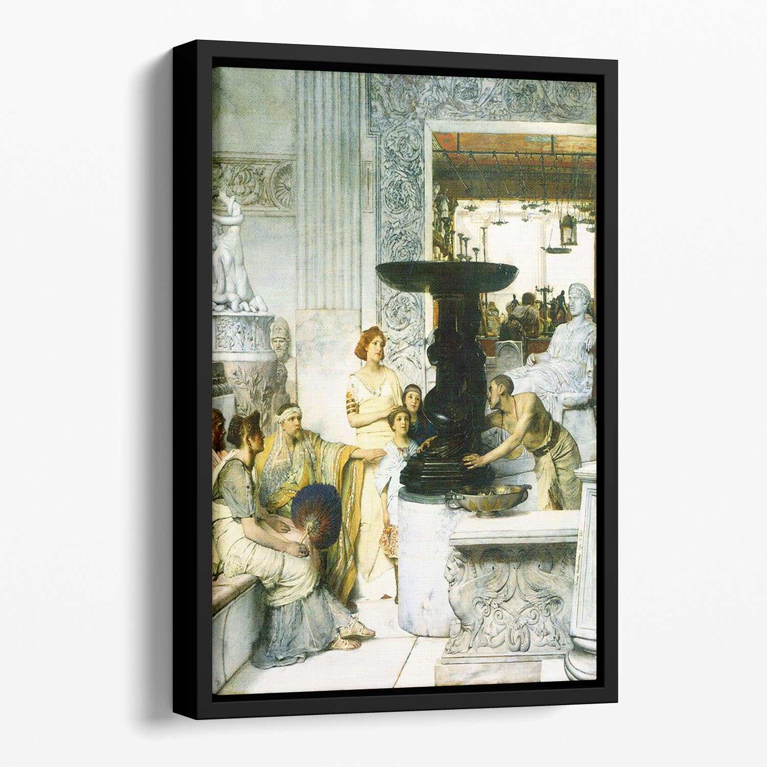 The Sculpture Gallery by Alma Tadema Floating Framed Canvas - Canvas Art Rocks - 1
