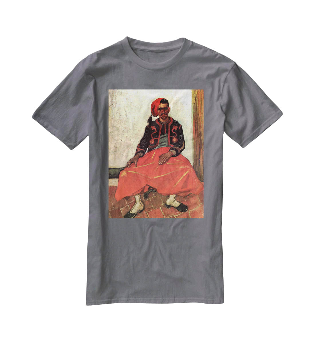 The Seated Zouave by Van Gogh T-Shirt - Canvas Art Rocks - 3