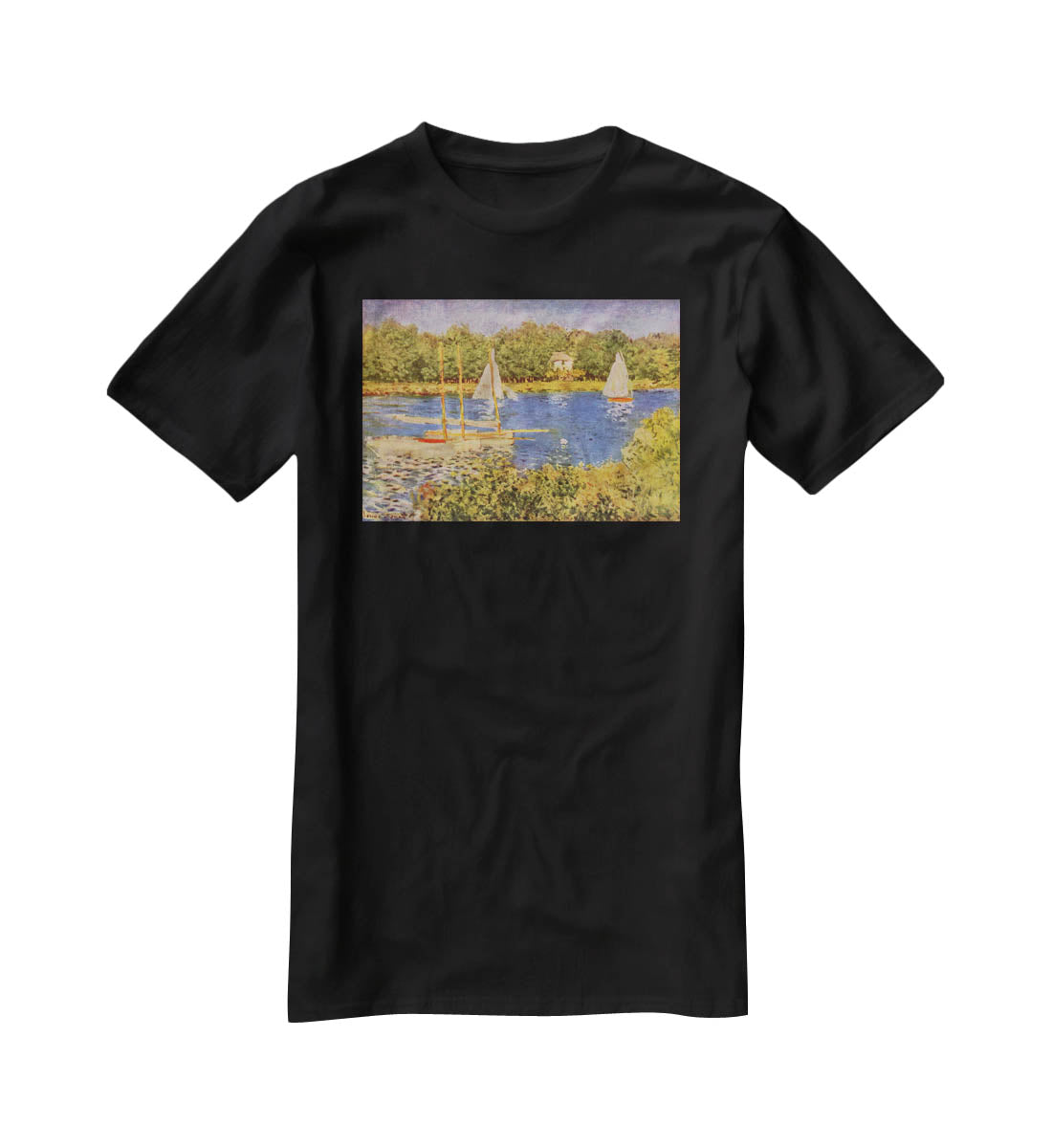 The Seine at Argenteuil Basin by Monet T-Shirt - Canvas Art Rocks - 1