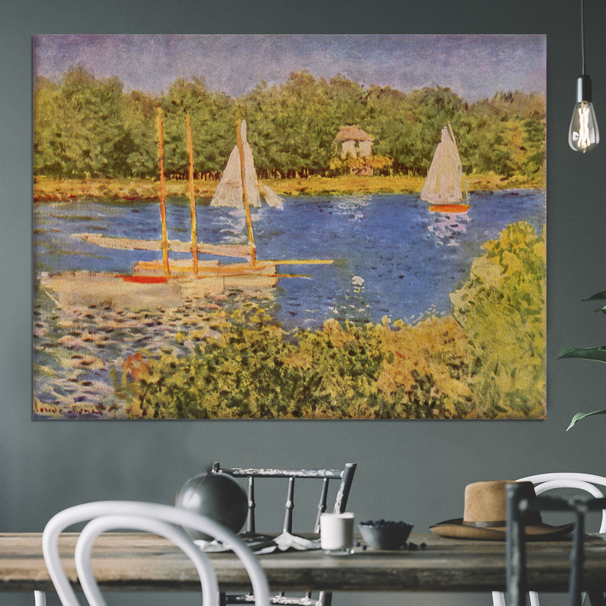 The Seine at Argenteuil Basin by Monet Canvas Print or Poster - Canvas Art Rocks - 3