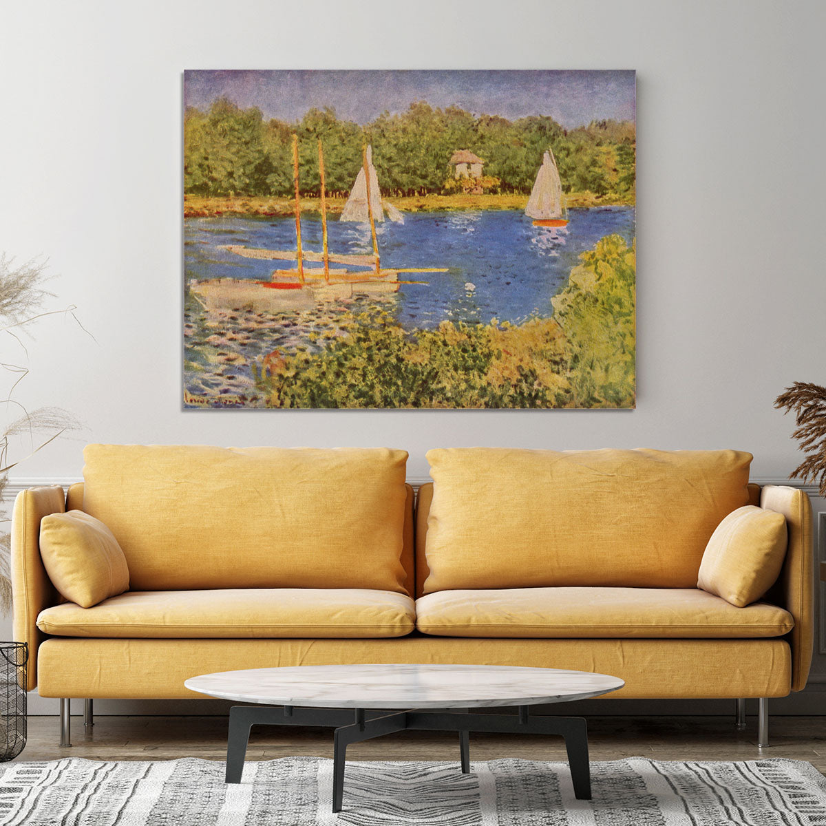 The Seine at Argenteuil Basin by Monet Canvas Print or Poster - Canvas Art Rocks - 4