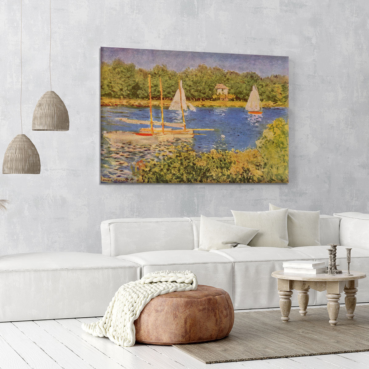 The Seine at Argenteuil Basin by Monet Canvas Print or Poster - Canvas Art Rocks - 6