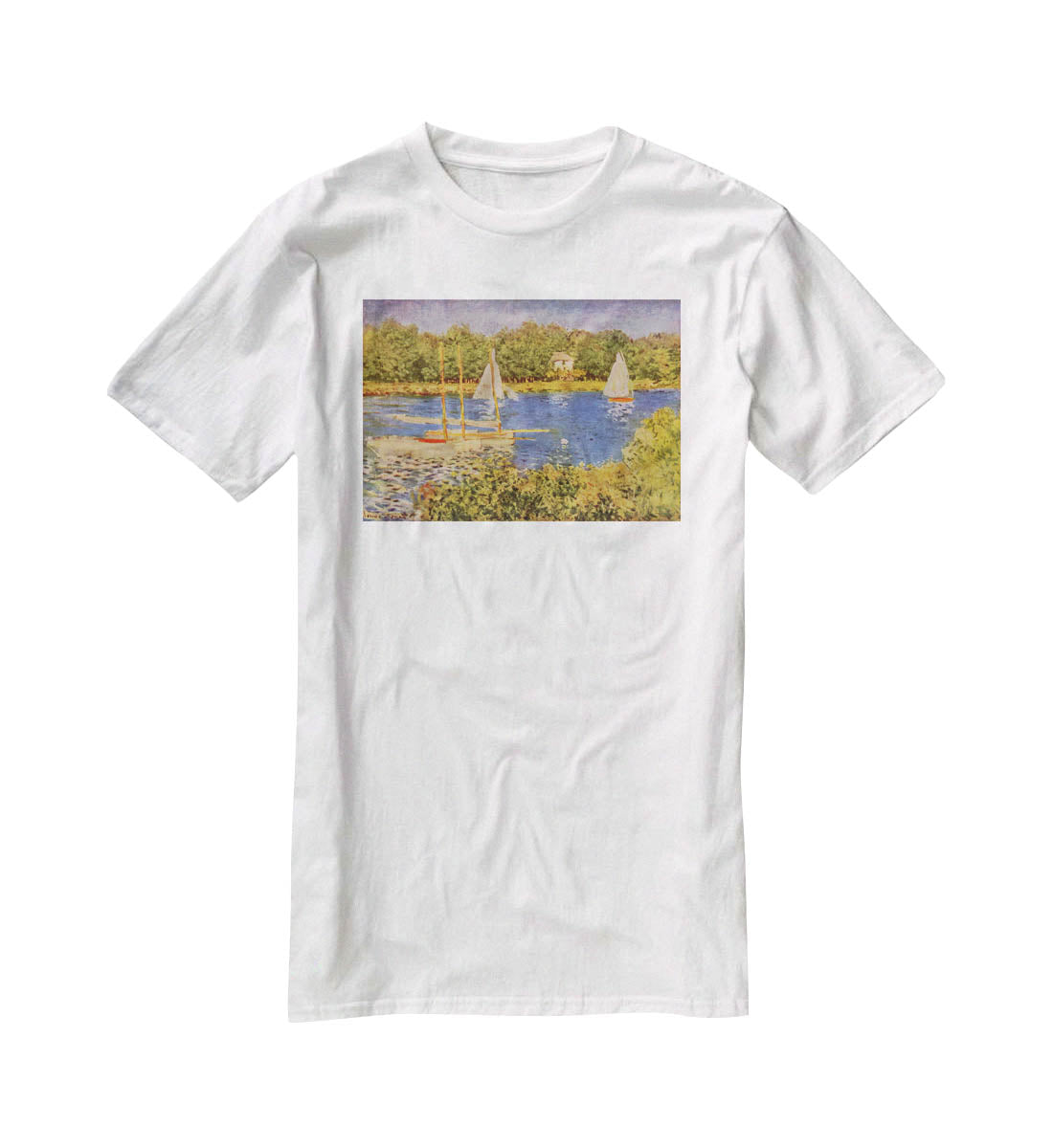 The Seine at Argenteuil Basin by Monet T-Shirt - Canvas Art Rocks - 5