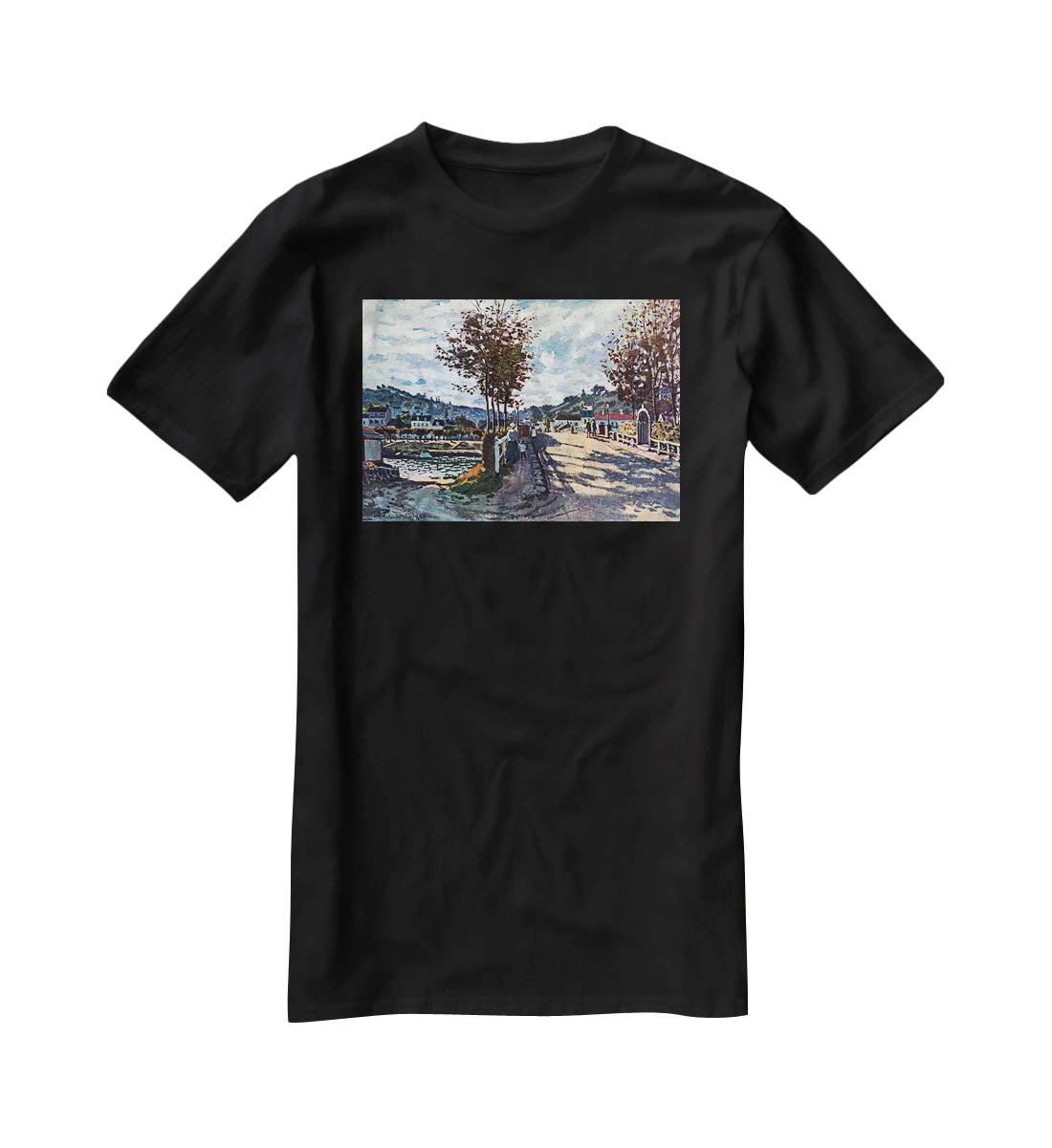 The Seine at Bougival by Monet T-Shirt - Canvas Art Rocks - 1