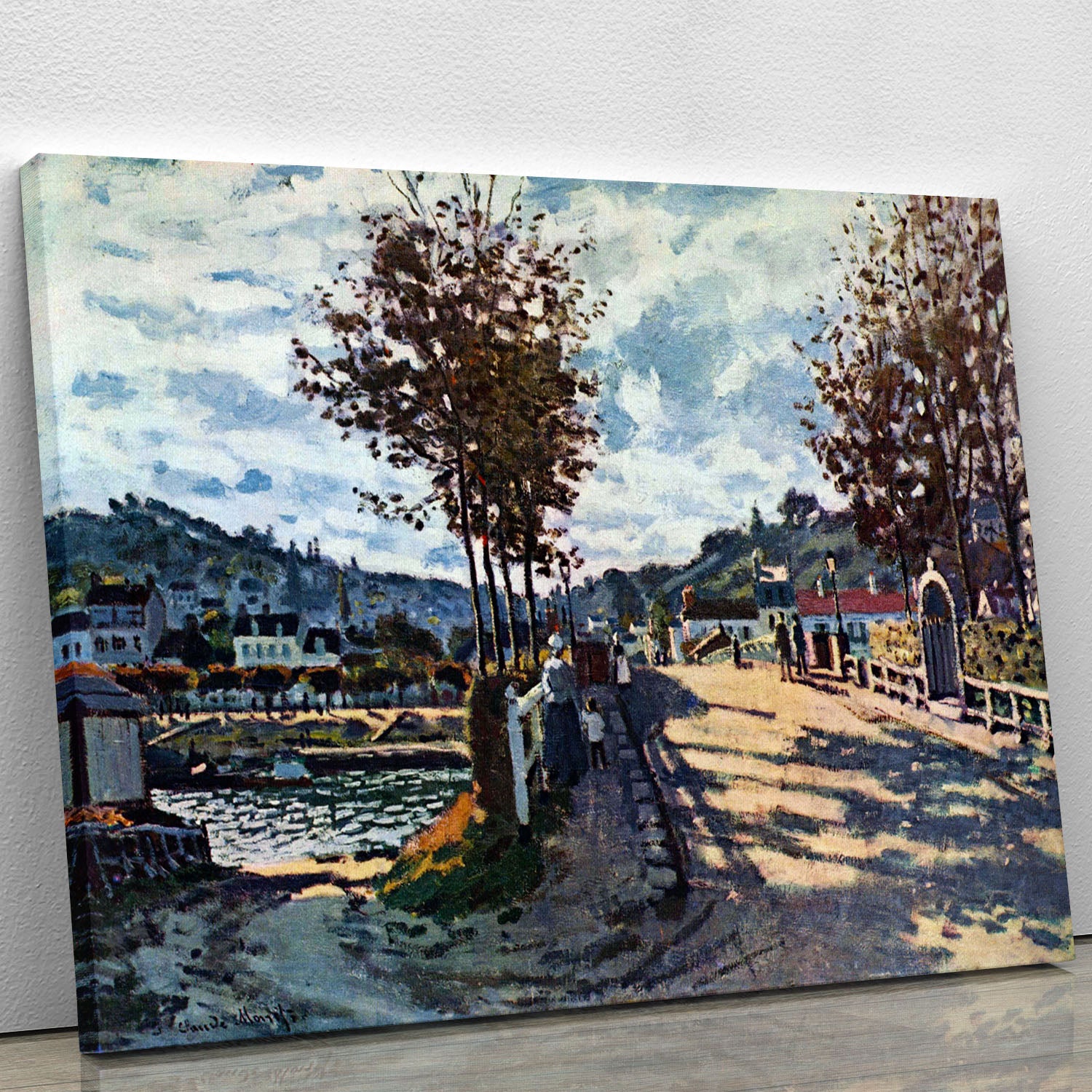 The Seine at Bougival by Monet Canvas Print or Poster - Canvas Art Rocks - 1