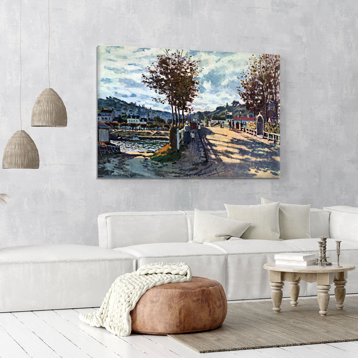 The Seine at Bougival by Monet Canvas Print or Poster - Canvas Art Rocks - 6