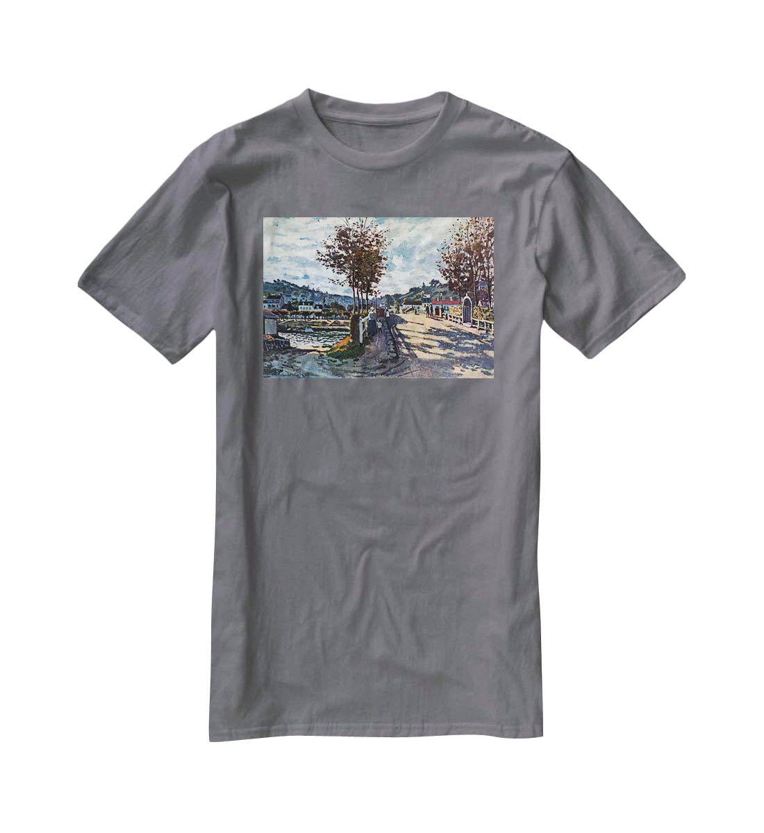 The Seine at Bougival by Monet T-Shirt - Canvas Art Rocks - 3