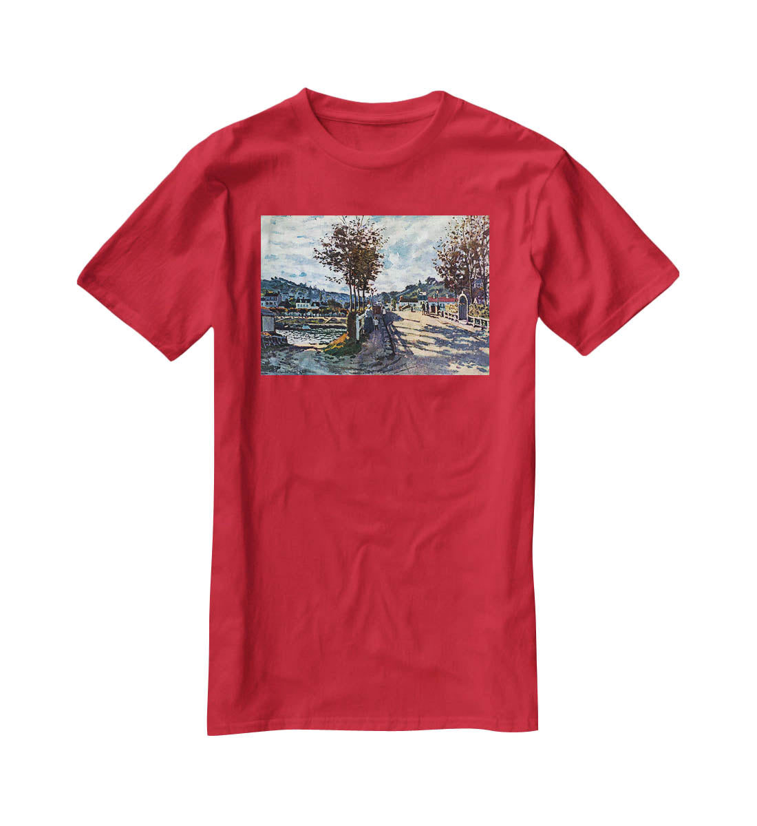 The Seine at Bougival by Monet T-Shirt - Canvas Art Rocks - 4