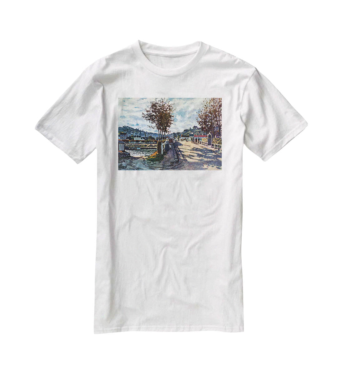 The Seine at Bougival by Monet T-Shirt - Canvas Art Rocks - 5