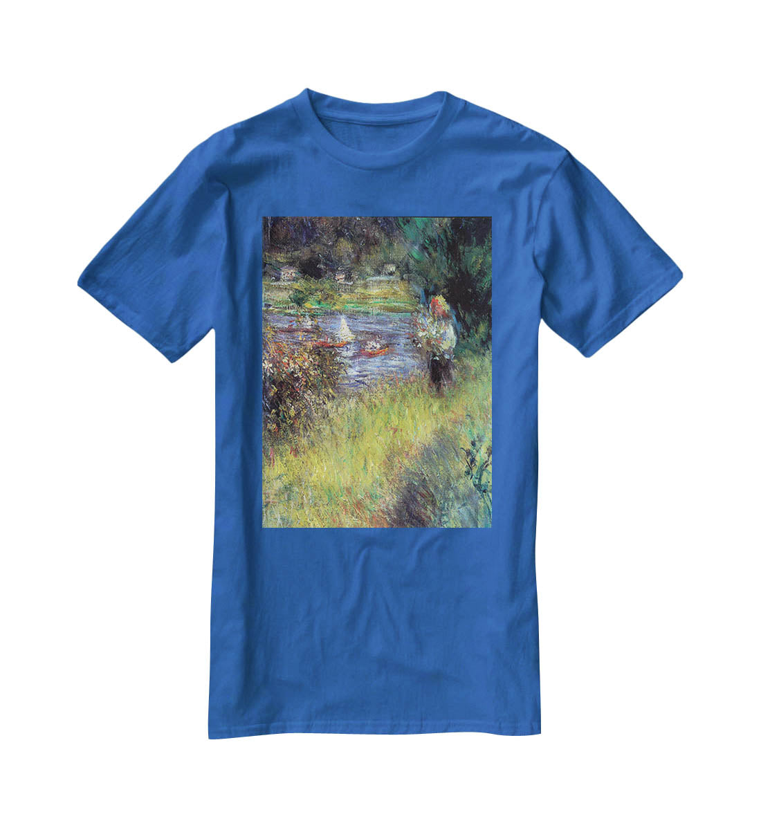 The Seine at Chatou Detail by Renoir T-Shirt - Canvas Art Rocks - 2