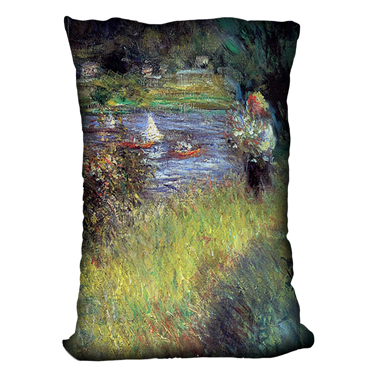 The Seine at Chatou Detail by Renoir Cushion