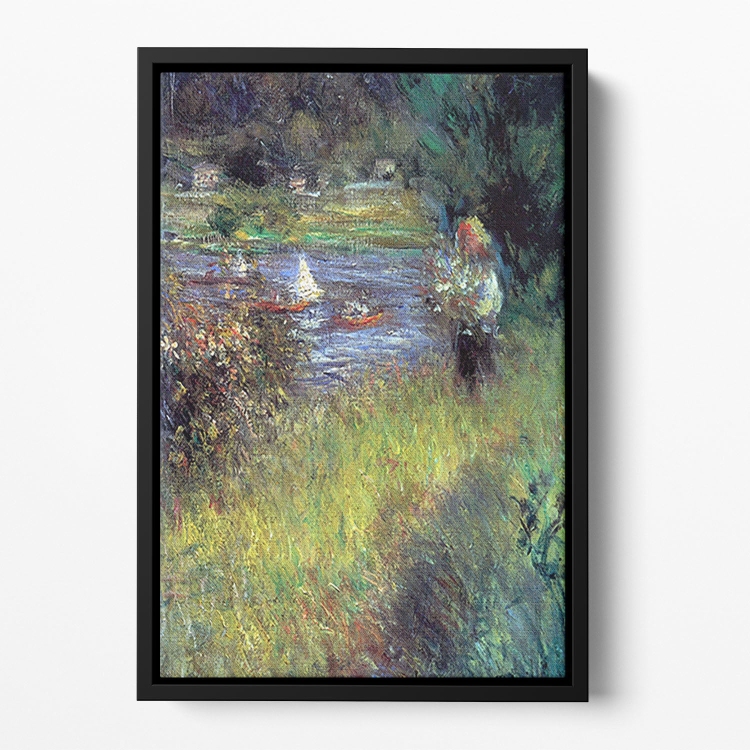 The Seine at Chatou Detail by Renoir Floating Framed Canvas