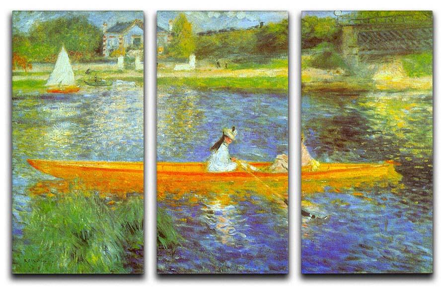 The Seine by Renoir 3 Split Panel Canvas Print - Canvas Art Rocks - 1