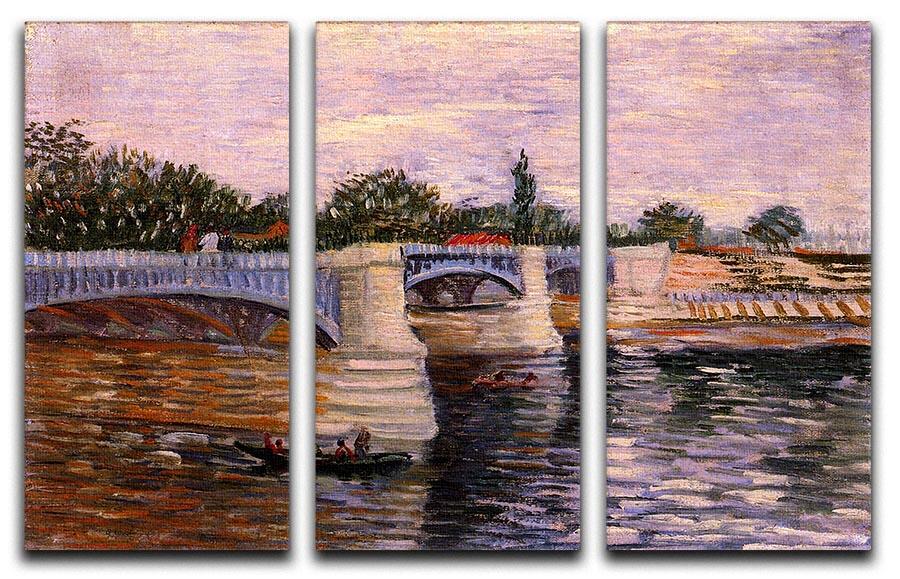 The Seine with the Pont del Grande Jette by Van Gogh 3 Split Panel Canvas Print - Canvas Art Rocks - 4