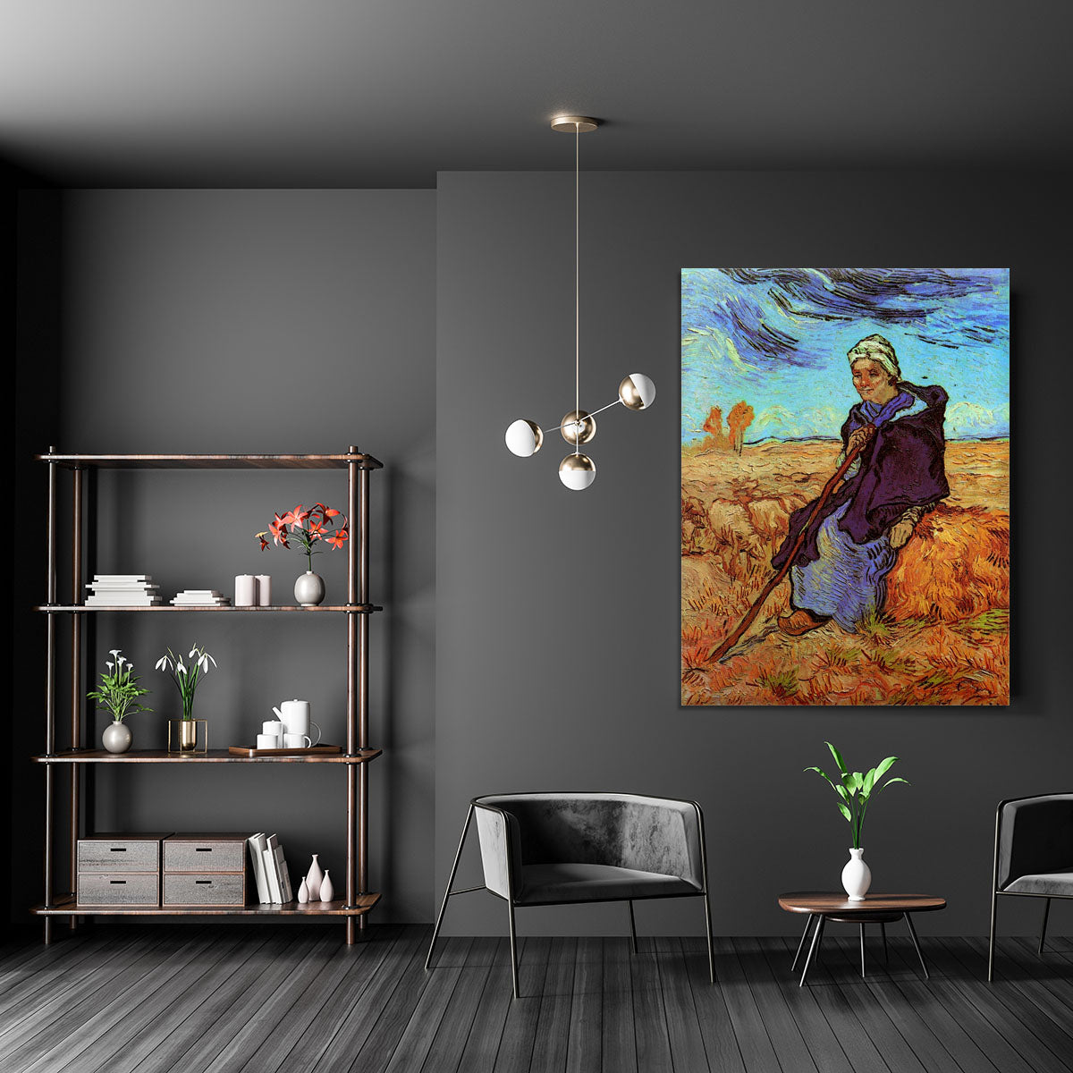 The Shepherdess after Millet by Van Gogh Canvas Print or Poster - Canvas Art Rocks - 5