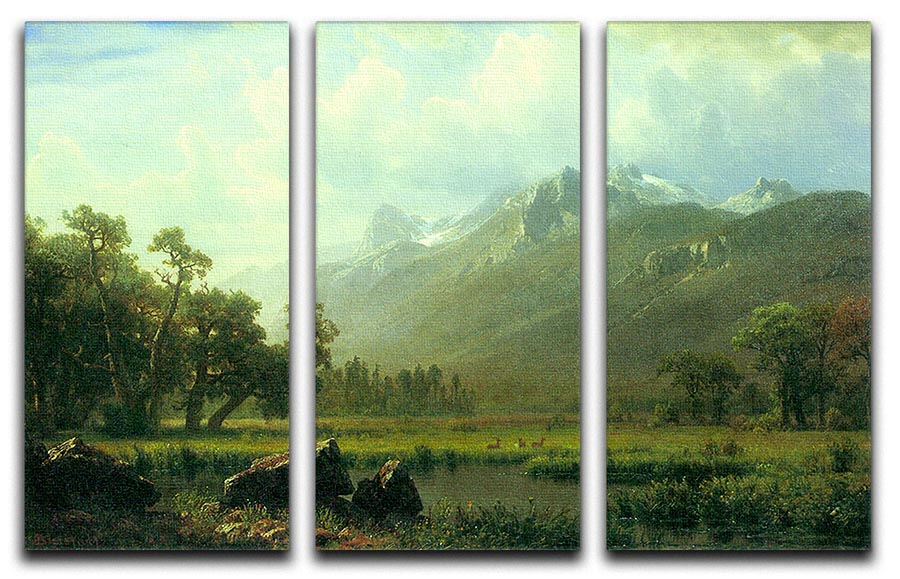 The Sierra near Lake Tahoe California by Bierstadt 3 Split Panel Canvas Print - Canvas Art Rocks - 1