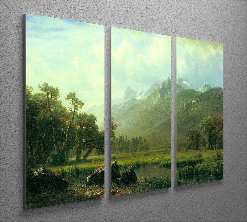 The Sierra near Lake Tahoe California by Bierstadt 3 Split Panel Canvas Print - Canvas Art Rocks - 2