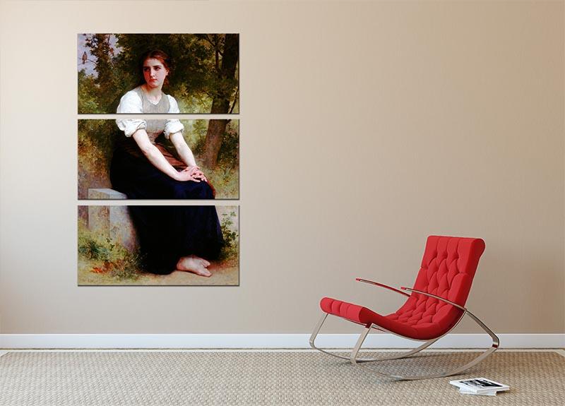 The Song of the Nightingale By Bouguereau 3 Split Panel Canvas Print - Canvas Art Rocks - 2